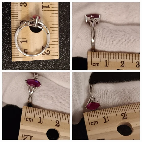 ❗️LAST DROP! 10K White Gold Ring Kay Jewelers Lab Ruby Diamonds Solid real 10kt - Picture 2 of 8